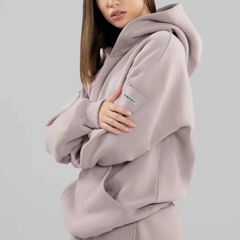 Women's Comfrt Oversized Hoodie in Taupe/Bark